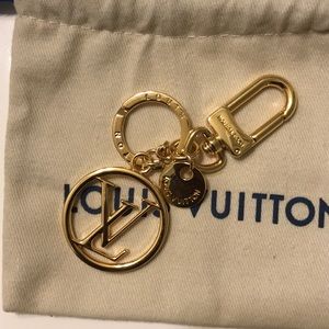 Gold Lv keychain bag charm